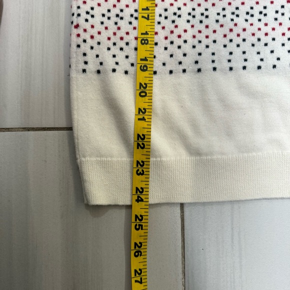 Talbots Black White Red Fair Isle Skier Thermawarmth Sweater L Large - Picture 5 of 6